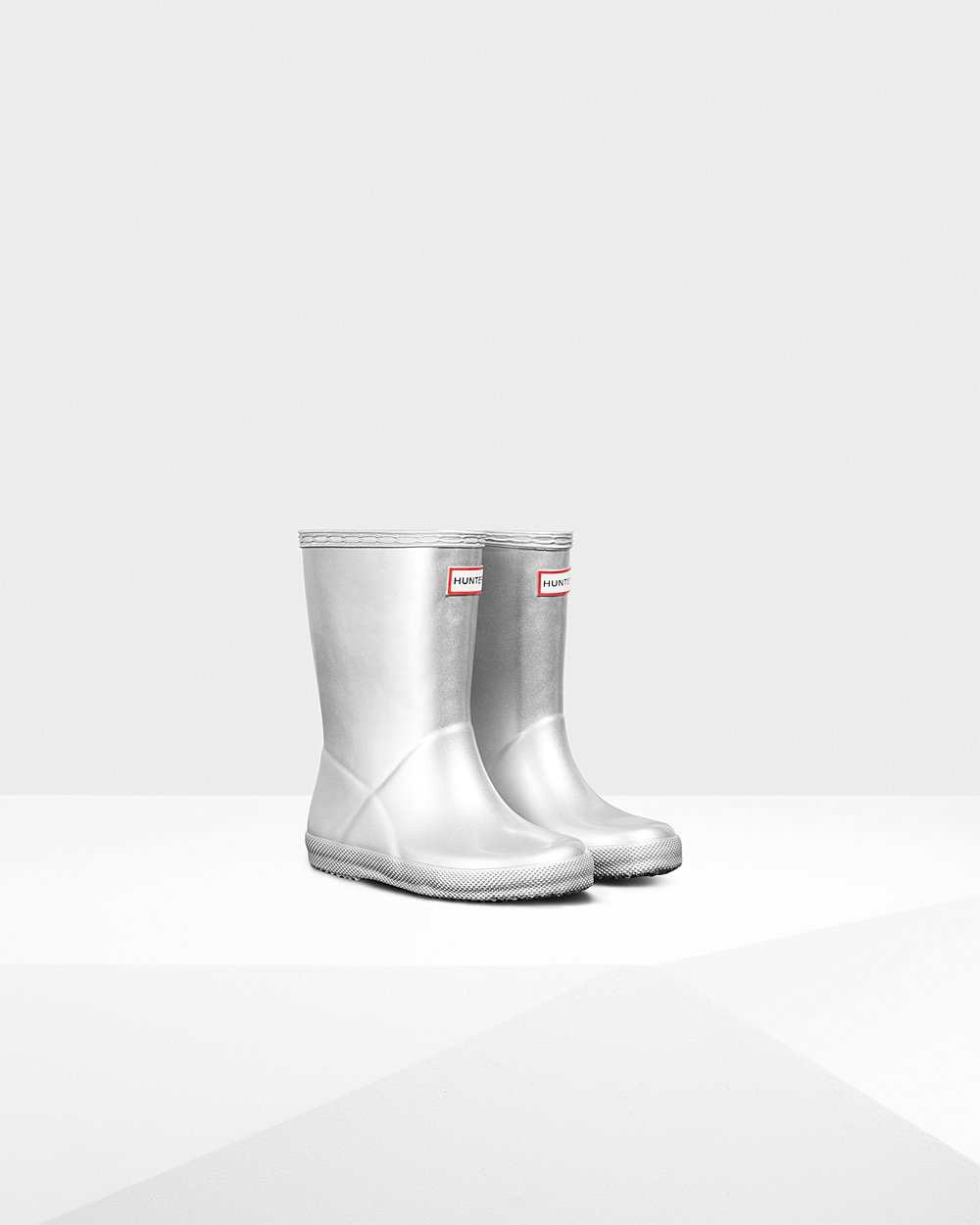 Hunter Niños Original First Classic Metallic - Botas de Lluvia Plateadas - 503-DTCQVA